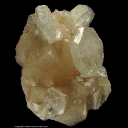 Minerals Specimen: Pseduo Octagonal Apophyllite Crystals on Stilbite from Nasik, Maharashtra, India