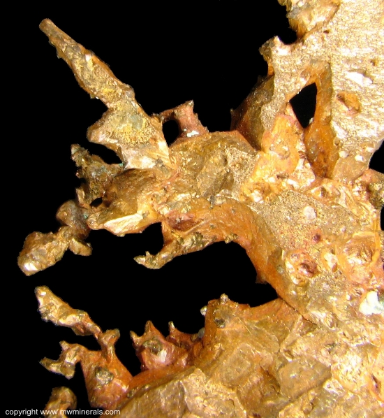 Mineral Specimen: Copper Crystals from Central Mine, Keweenaw County, Michigan, USA