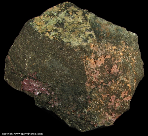 Mineral Specimen: Seam Copper on Basalt from Osceola No. 5, Osceola Mine, Osceola, Houghton Co., Michigan, USA