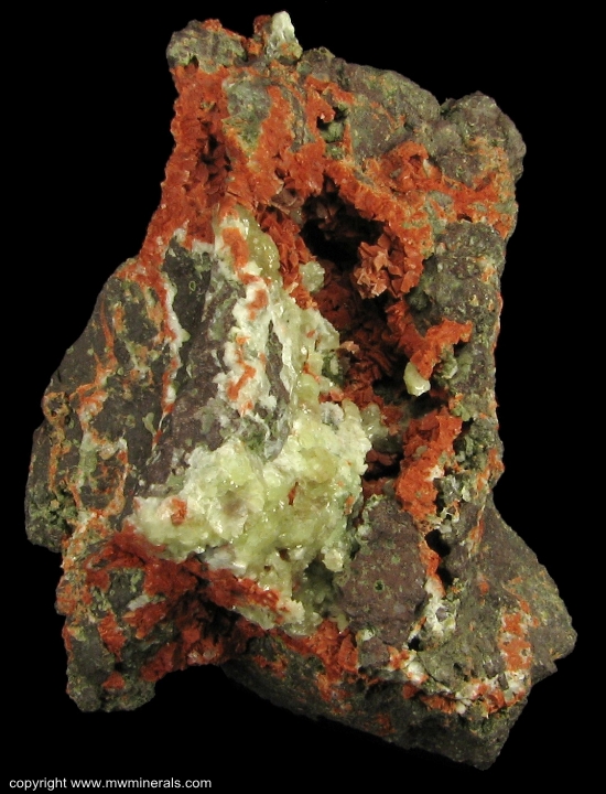 Mineral Specimen: Prehnite and Microcline variety Adularia from Osceola No. 5, Osceola Mine, Osceola, Houghton Co., Michigan, USA