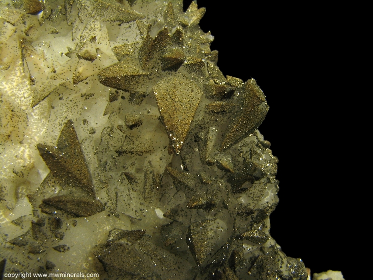 Mineral Specimen: Pyrite on Dog Tooth Calcite from Idarado Mine, Telluride, Ouray District, San Miguel Co., Colorado, USA