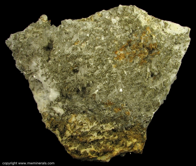 Mineral Specimen: Pyrite on Dog Tooth Calcite from Idarado Mine, Telluride, Ouray District, San Miguel Co., Colorado, USA