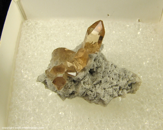 Mineral Specimen: Topaz on Rhyolite from Thomas Range, Juab County, Utah