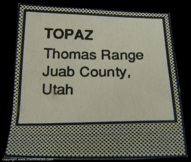 Mineral Specimen: Topaz on Rhyolite from Thomas Range, Juab County, Utah