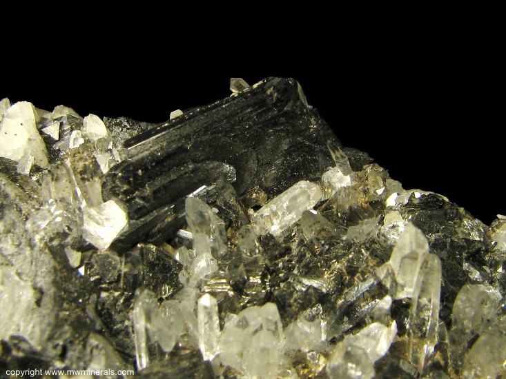 Mineral Specimen: Sphalerite, Wolframite, Quartz from Yaogangxian Mine, Yizhang Co., Chenzhou Prefecture, Hunan Province, China