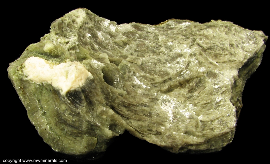 Mineral Specimen: Blue Fluorapatite on Green Muscovite from Emmons Quarry, Uncle Tom Mountain, Greenwood, Oxford Co., Maine, USA