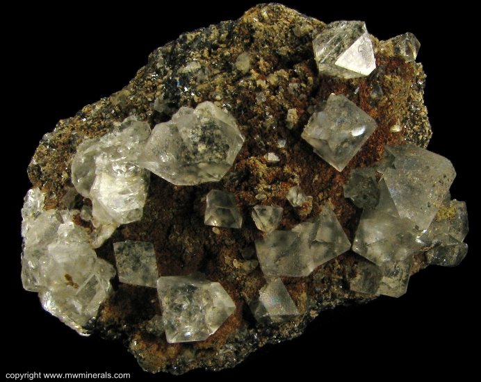 Mineral Specimen: Clear Ochtahedral Fluorite from Dal'negorsk, Primorskiy Kray, Far-Eastern Region, Russia