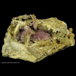 Minerals Specimen: Rose Quartz Crystals on Albite from Newry, Oxford County, Maine, USA Minerals Specimen: Rose Quartz Crystals on Albite from Newry, Oxford County, Maine, USA