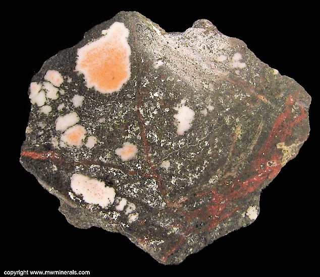 Mineral Specimen: Datolite in Basalt with Microcline from Flint Steel Mine, Ontonagon County, Michigan, USA