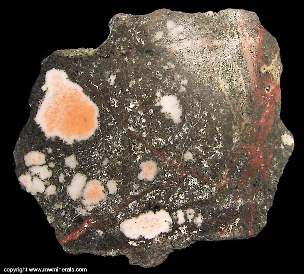 Mineral Specimen: Datolite in Basalt with Microcline from Flint Steel Mine, Ontonagon County, Michigan, USA