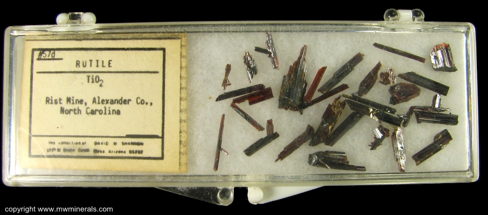 Mineral Specimen: Rutile from Rist Mine, Hiddenite, Alexander Co., North Carolina, USA