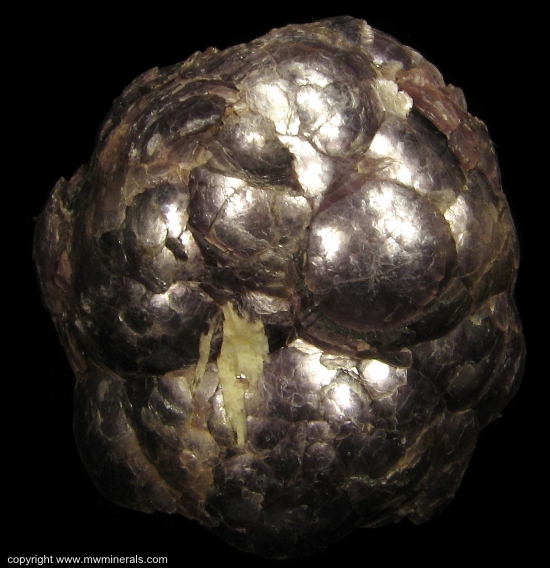Mineral Specimen: Ball Lepidolite from Governador Valadares, Doce valley, Minas Gerais, Brazil