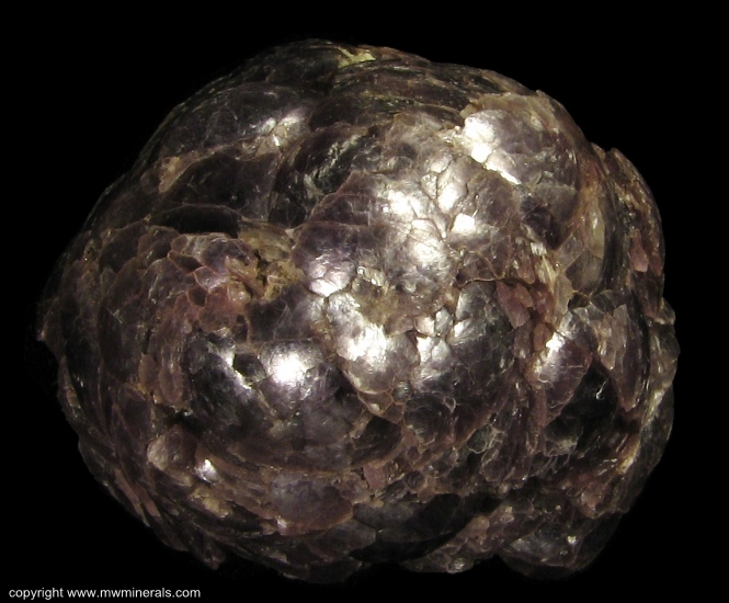 Mineral Specimen: Ball Lepidolite from Governador Valadares, Doce valley, Minas Gerais, Brazil