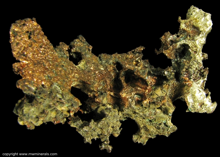 Mineral Specimen: Silver/Copper Halfbreed from Quincy Mine, Quincy Hill, Houghton County, Michigan, USA