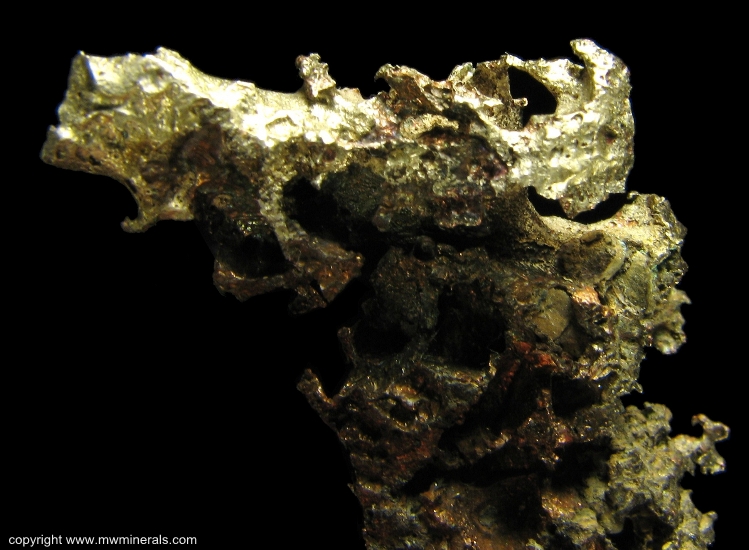 Mineral Specimen: Silver/Copper Halfbreed from Quincy Mine, Quincy Hill, Houghton County, Michigan, USA