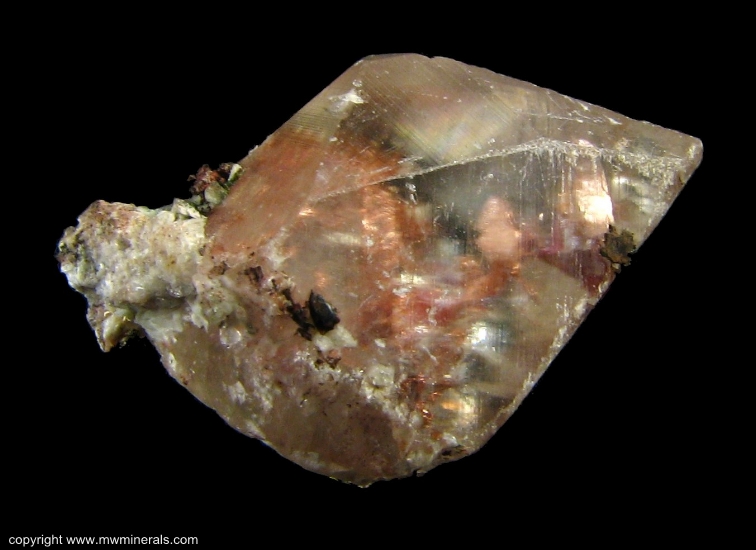 Mineral Specimen: Copper inclusions in Calcite from Franklin Mine, Quincy Hill, Houghton County, Michigan, USA