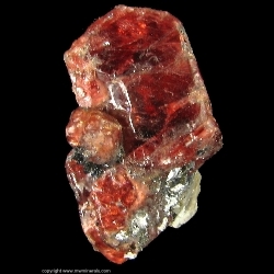Minerals Specimen: Rhodonite Crystal with Galena and Sphalerite from Broken Hill, Yancowinna Co., New South Wales, Australia
