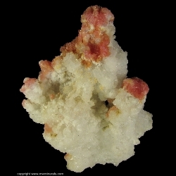 Minerals Specimen: Rhodochrosite on Stalactitic Calcite from Bingham Canyon Mine, Oquirrh Mts, Salt Lake Co., Utah, USA Minerals Specimen: Rhodochrosite on Stalactitic Calcite from Bingham Canyon Mine, Oquirrh Mts, Salt Lake Co., Utah, USA
