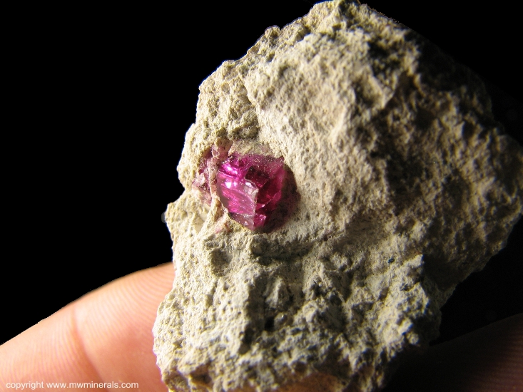 Mineral Specimen: Red Beryl on Rhyolite Matrix from Violet Claims, Wah Wah Mountains, Beaver County, Utah, USA