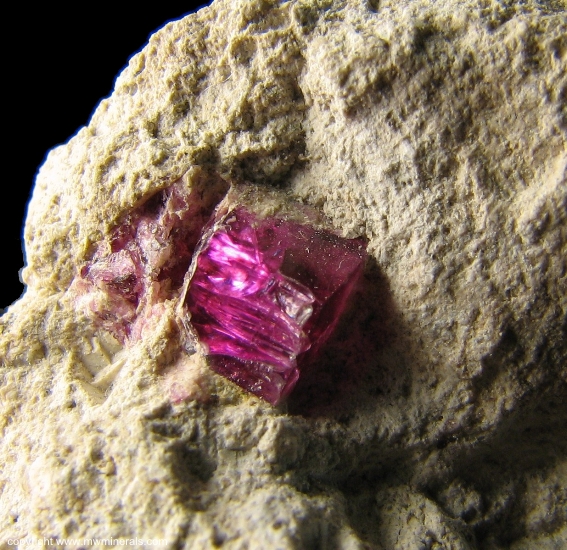 Mineral Specimen: Red Beryl on Rhyolite Matrix from Violet Claims, Wah Wah Mountains, Beaver County, Utah, USA