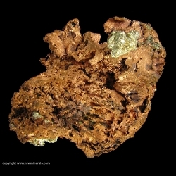 Minerals Specimen: Silver and Copper Halfbreed from Copper Falls Mine, Keweenaw County, Michigan, USA Minerals Specimen: Silver and Copper Halfbreed from Copper Falls Mine, Keweenaw County, Michigan, USA