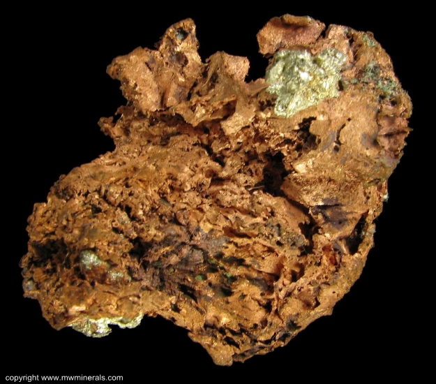 Mineral Specimen: Silver and Copper Halfbreed from Copper Falls Mine, Keweenaw County, Michigan, USA