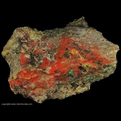 Minerals Specimen: Minium from Rowley Mine, Theba, Painted Rock Mountains, Maricopa County, Arizona
