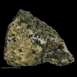 Minerals Specimen: Chondrondite and Spinel in Calcite from Amity, Town of Warwick, Orange Co., New York, USA Minerals Specimen: Chondrondite and Spinel in Calcite from Amity, Town of Warwick, Orange Co., New York, USA