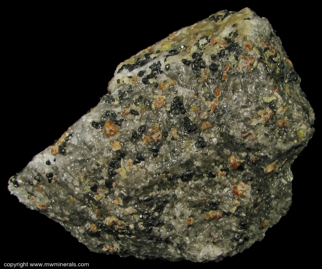 Mineral Specimen: Chondrondite and Spinel in Calcite from Amity, Town of Warwick, Orange Co., New York, USA