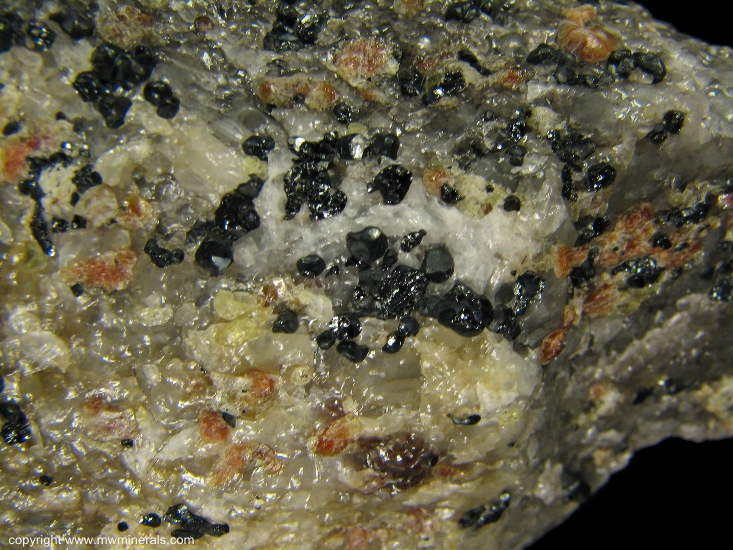 Mineral Specimen: Chondrondite and Spinel in Calcite from Amity, Town of Warwick, Orange Co., New York, USA