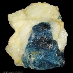Minerals Specimen: Lazulite in Quartz from Champion Sillimanite Mine, White Mountain, Mono County, California Minerals Specimen: Lazulite in Quartz from Champion Sillimanite Mine, White Mountain, Mono County, California