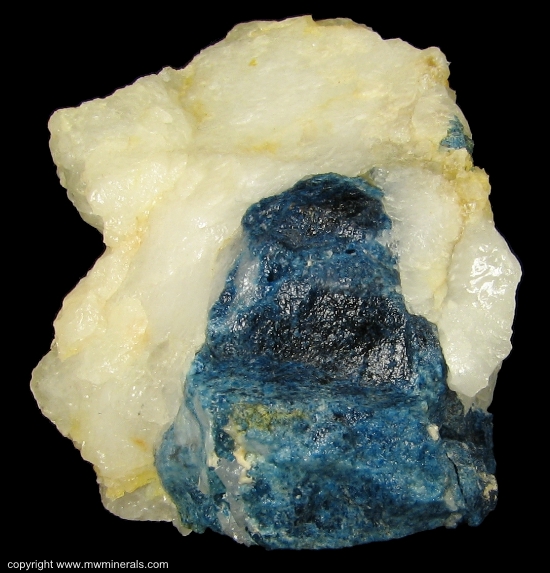 Mineral Specimen: Lazulite in Quartz from Champion Sillimanite Mine, White Mountain, Mono County, California