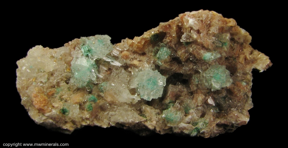 Mineral Specimen: Develine included in Selenite on Dolomite from Bou Bekker, Touissit, Oujda-Angad Province, Oriental Region, Morocco