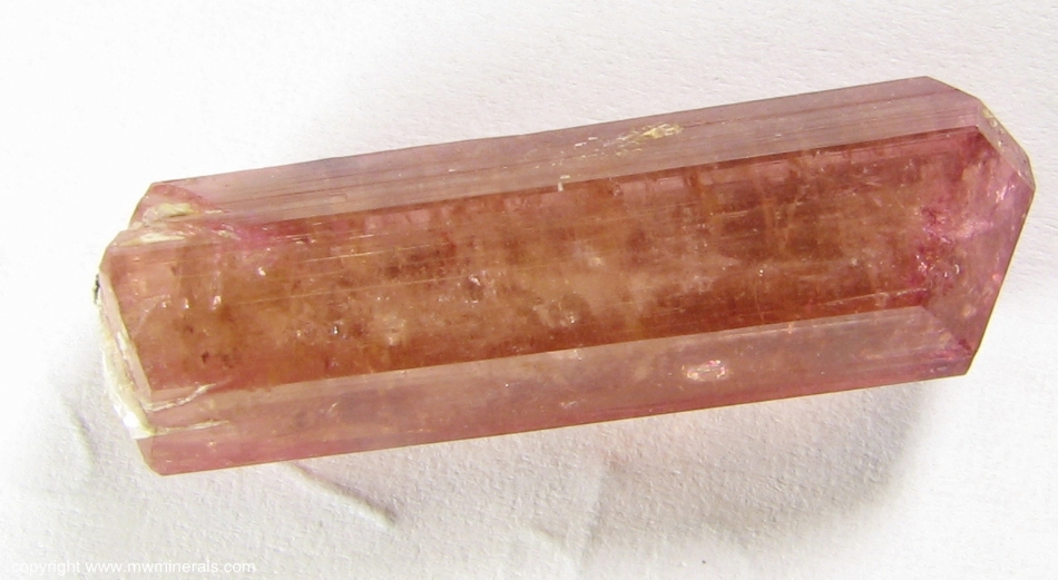 Mineral Specimen: Double Terminated Tourmaline from Malkhan pegmatite field, Krasnyi Chikoy, Chitinskaya Oblast', Transbaikalia, Eastern-Siberian Region, Russia