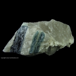 Minerals Specimen: Blue Tourmaline in Quartz from Mt. Mica, Paris, Oxford County, Maine, USA