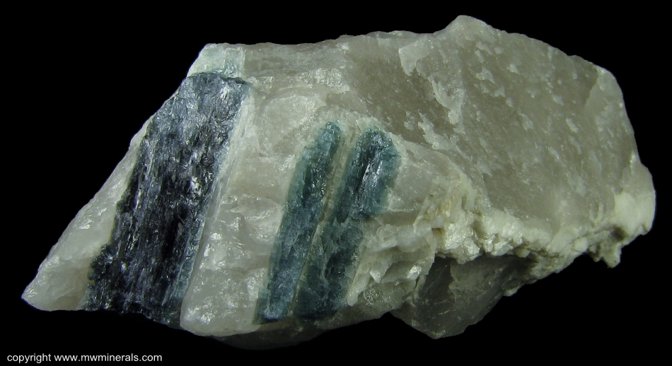 Mineral Specimen: Blue Tourmaline in Quartz from Mt. Mica, Paris, Oxford County, Maine, USA