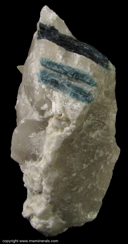 Mineral Specimen: Blue Tourmaline in Quartz from Mt. Mica, Paris, Oxford County, Maine, USA