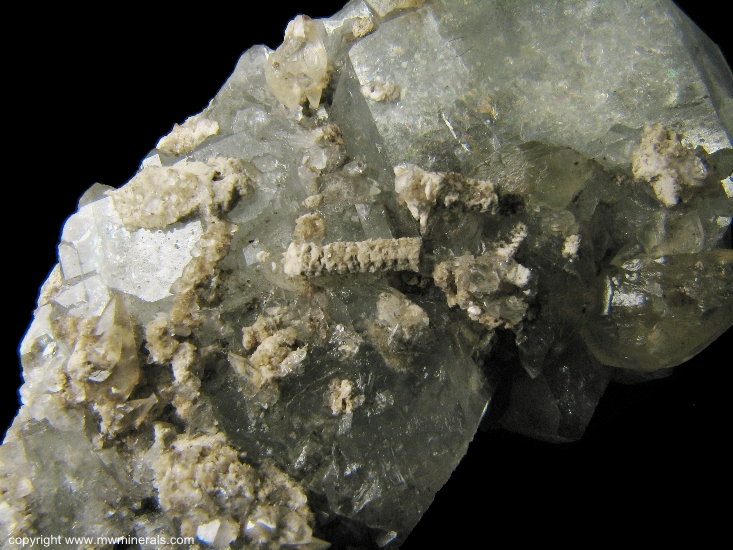 Mineral Specimen: Celestine with Crinoid Stem and Calcite from Findlay Arch, Ohio