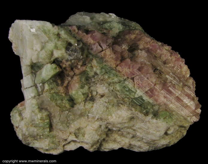 Mineral Specimen: Fluorescent Tourmaline from Mount Apatite District, Auburn, Androscoggin Co., Maine, USA
