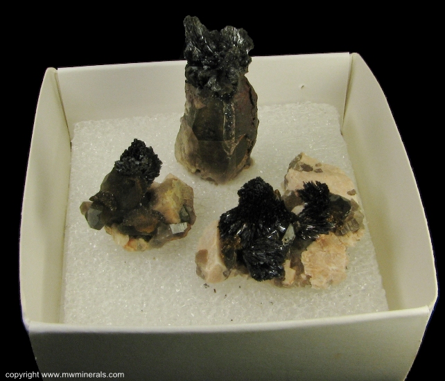 Mineral Specimen: Goethite on Smoky Quartz on Microcline from Lake George, Park Co., Colorado, USA