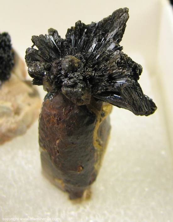 Mineral Specimen: Goethite on Smoky Quartz on Microcline from Lake George, Park Co., Colorado, USA