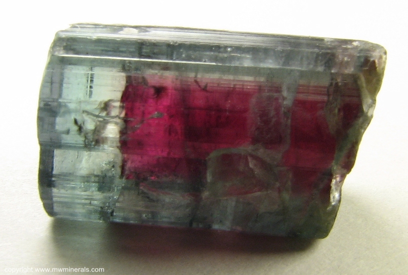 Mineral Specimen: Watermelon Tourmaline from Cruzeiro mine, Sao Jose da Safira, Doce valley, Minas Gerais, Brazil