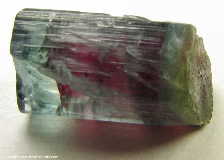 Mineral Specimen: Watermelon Tourmaline from Cruzeiro mine, Sao Jose da Safira, Doce valley, Minas Gerais, Brazil