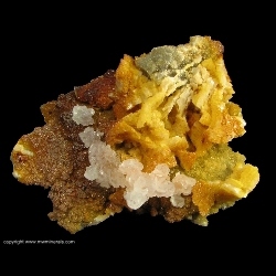 Minerals Specimen: Smithsonite Perimorph of Dolomite with Twinned Calcite from Monte Cristo mine, Rush, Rush Creek District, Marion Co., Arkansas, USA Minerals Specimen: Smithsonite Perimorph of Dolomite with Twinned Calcite from Monte Cristo mine, Rush, Rush Creek District, Marion Co., Arkansas, USA