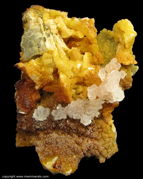 Mineral Specimen: Smithsonite Perimorph of Dolomite with Twinned Calcite from Monte Cristo mine, Rush, Rush Creek District, Marion Co., Arkansas, USA