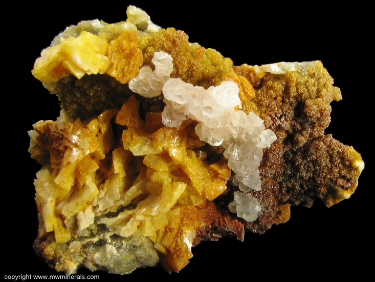 Mineral Specimen: Smithsonite Perimorph of Dolomite with Twinned Calcite from Monte Cristo mine, Rush, Rush Creek District, Marion Co., Arkansas, USA