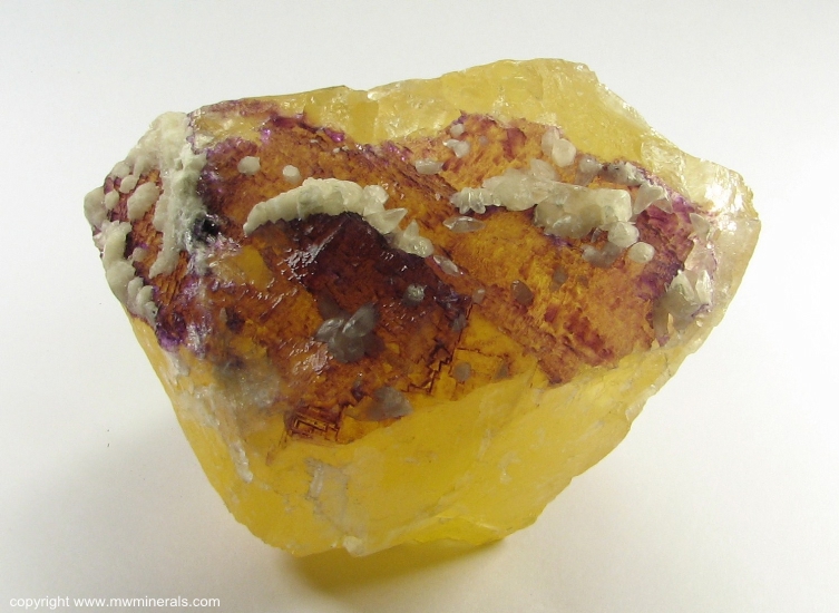 Mineral Specimen: Calcite on Fluorite from Rosiclare, Hardin County, Illinois