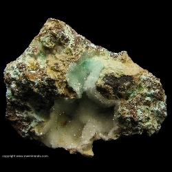 Mineral Specimen: Allophane, Hemimorphite from Juanita Mine, Magdalena District, Socorro Co., New Mexico, USA Mineral Specimen: Allophane, Hemimorphite from Juanita Mine, Magdalena District, Socorro Co., New Mexico, USA