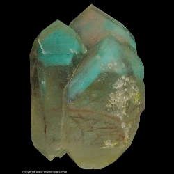 Minerals Specimen: Ajoite included in Double Terminated Quartz from Messina mine, Messina District, Limpopo Province, South Africa